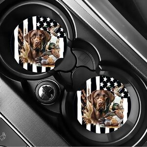 Dog Car Coasters with Labrador Design